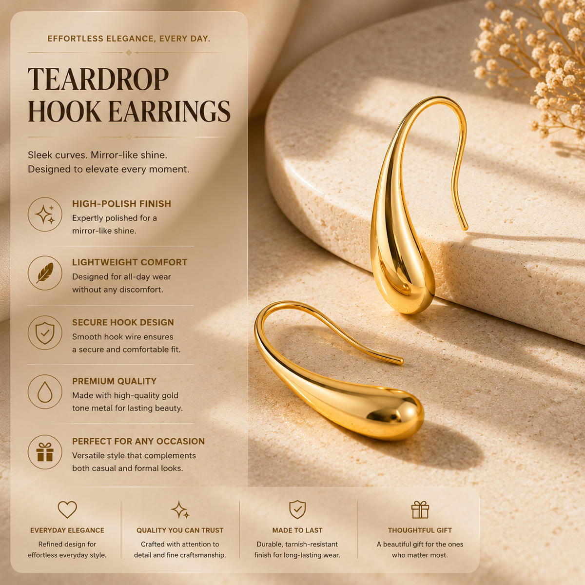 Amara Studs by JouJule sculptural drop earring design details and features