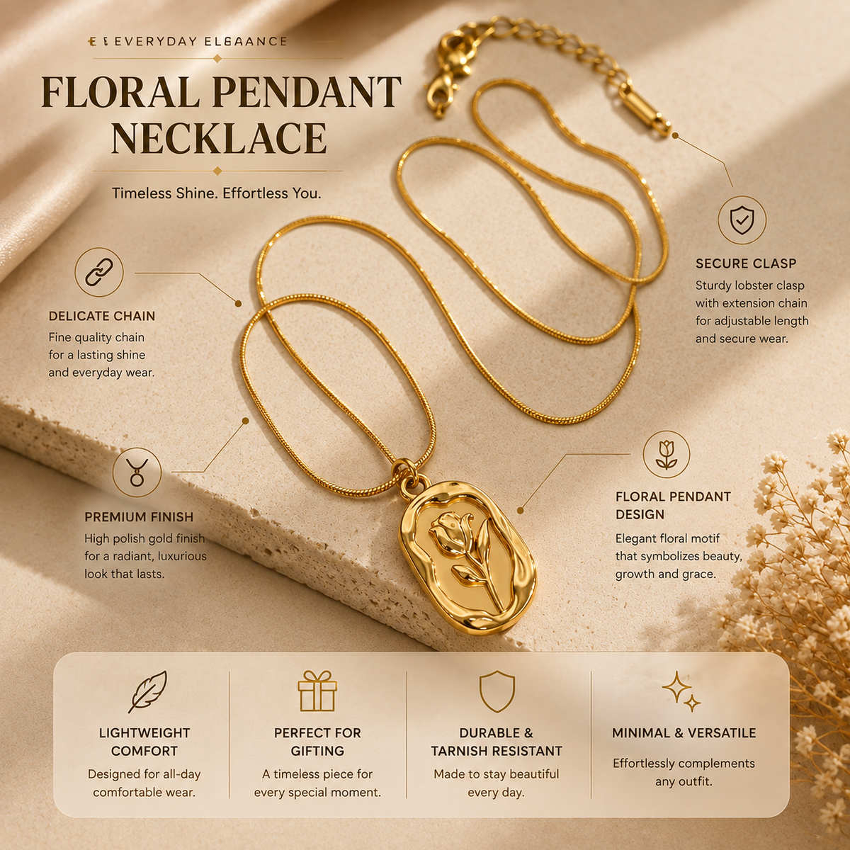 Joū Choker by JouJule gold-tone chain and sculptural pendant design details