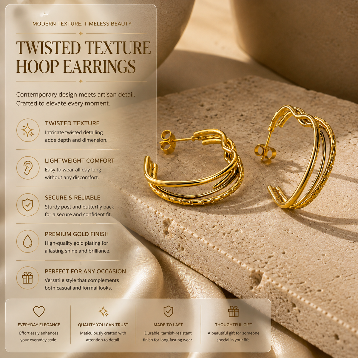 Joū Hoops by JouJule layered hoop earring design details and sculptural features
