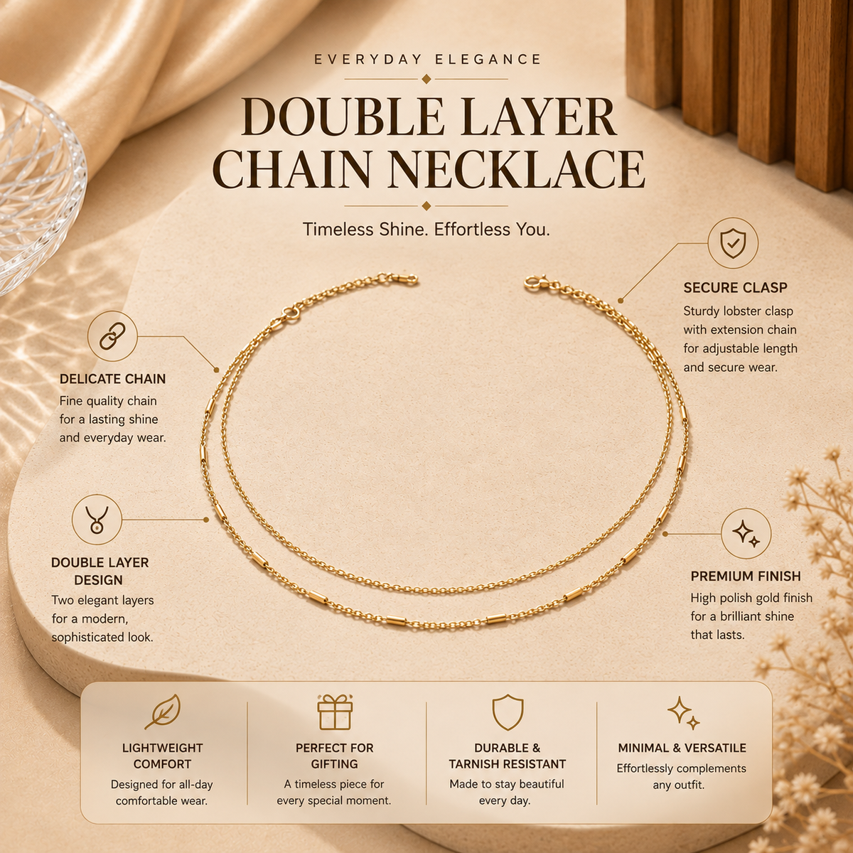 Joū Link by JouJule gold-tone chain necklace design and link details