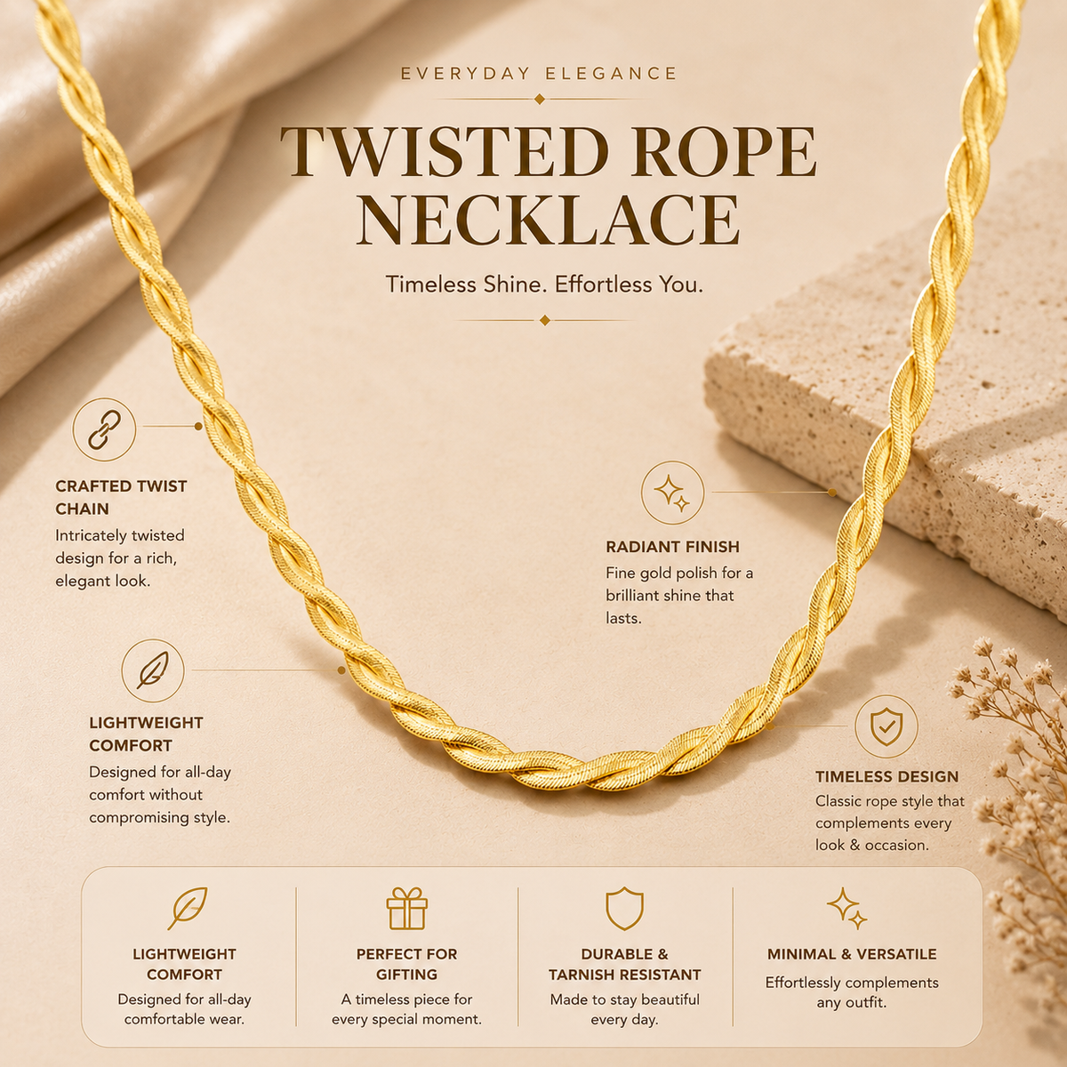Rosalind Choker by JouJule gold-tone braided chain design details and textured features
